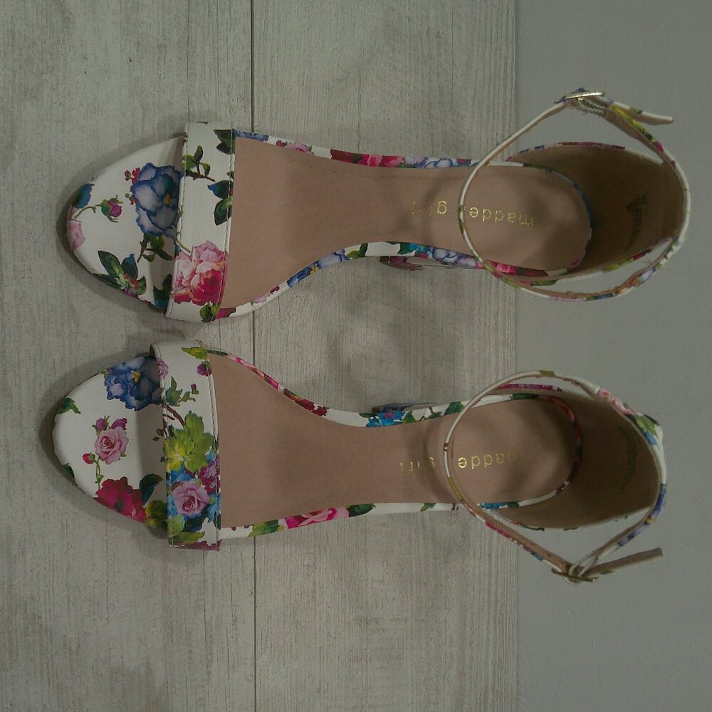 Madden Girl Delicate Cottagecore Beela Ankle Strap Block-Heel Dainty Sandals 7.5 - Picture 11 of 13